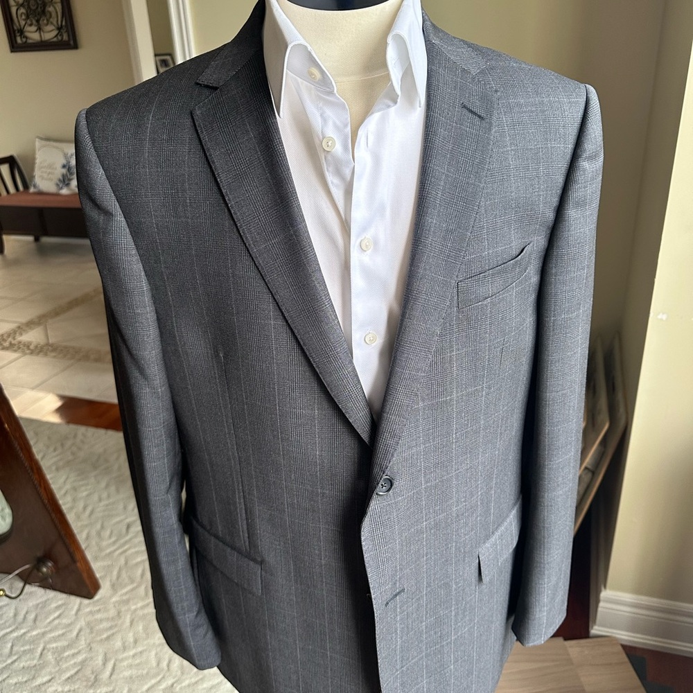 Ermenegildo Zegna Grey Check Blazer - 44R
